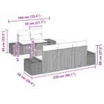vidaXL 6-dielny záhradný gaučový set s vankúšmi béžový polyratan acacia – Obrázok 8