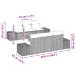 vidaXL Záhradný gaučový set s vankúšmi čierny poly ratan akácia – Obrázok 8