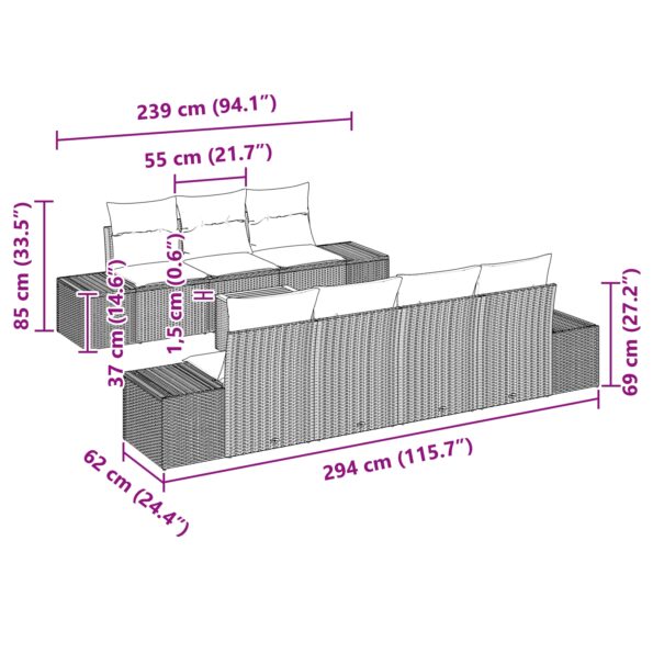 3347917_8.jpg vidaXL 8-dielny záhradný set s vankúšmi Béžový Poly Ratan Akácia – Obrázok 8