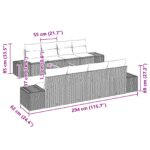vidaXL 9-dielny záhradný pohovkový set s vankúšmi Béžový Poly ratan Akácia – Obrázok 8