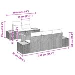 vidaXL 6-dielna záhradná súprava sedacích súprav s vankúšmi Béžová Poly Ratan Akácia – Obrázok 8
