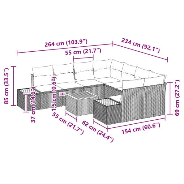 3348055_9.jpg vidaXL Záhradná súprava 9 dielov so sivými vankúšmi z polyratanu a akácie – Obrázok 9