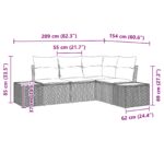 VidaXL 4-dielna záhradná pohovka s vankúšmi Béžová poly ratan akácia – Obrázok 8
