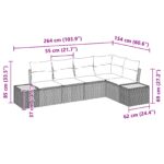 vidaXL 5-dielny záhradný pohovkový set s vankúšmi Béžový Poly Ratan Akácia – Obrázok 8