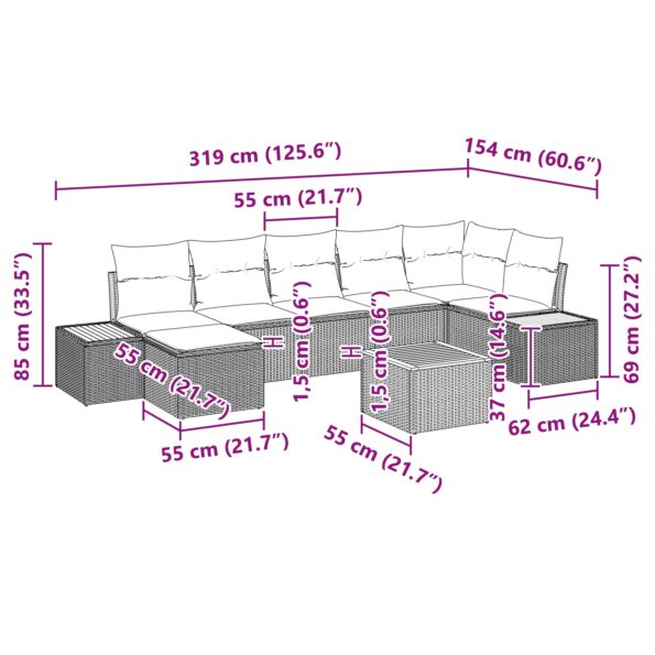 3348133_10.jpg vidaXL 8-dielna záhradná pohovka s vankúšmi čierny poly ratan akácia – Obrázok 10