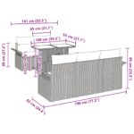 vidaXL 6-dielny záhradný set so vankúšmi sivý poly ratan – Obrázok 10