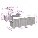 vidaXL 8 kusový záhradný gaučový set s vankúšmi Béžový Poly Ratan – Obrázok 10