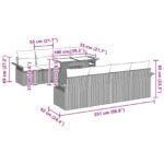 vidaXL 9-dielna záhradná súprava s vankúšmi svetlo šedý polyratan – Obrázok 10