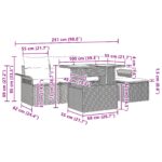 vidaXL 6-dielna záhradná pohovka s vankúšmi Béžový poly ratan – Obrázok 11