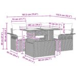 vidaXL 5-dielny záhradný pohovkový set s vankúšmi Hnedý Poly ratan – Obrázok 11