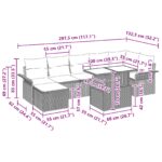 vidaXL 8-dielny set záhradného sedenia s vankúšmi svetlošedý poly ratan – Obrázok 12