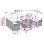 vidaXL 10-dielny záhradný pohovkový set s vankúšmi Hnedý Poly Ratan – Obrázok 11