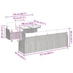 vidaXL 8-dielna záhradná súprava gaučov s vankúšmi Čierny poly ratan – Obrázok 10