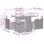 vidaXL 5-dielna súprava záhradného gauča s vankúšmi béžový poly ratan – Obrázok 11