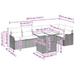 vidaXL 7-dielny záhradný sofa set s vankúšmi sivý polyratan – Obrázok 11