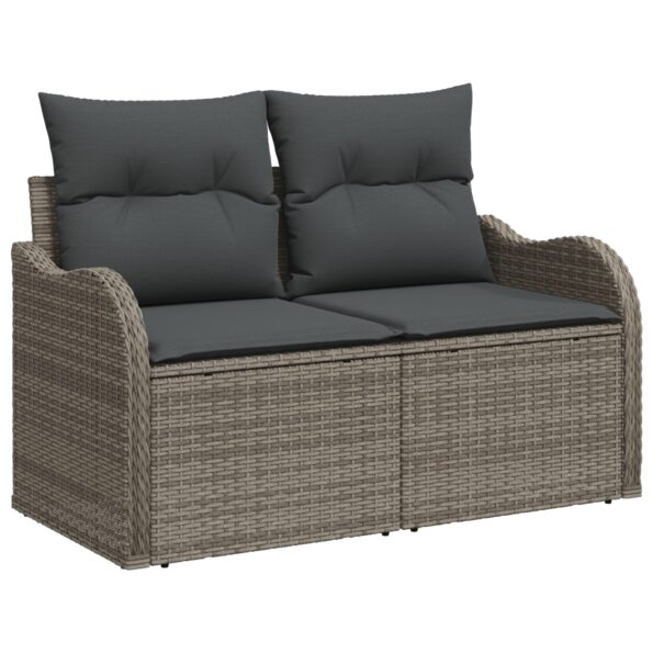 3348475_4.jpg vidaXL 7-dielny záhradný sofa set s vankúšmi sivý polyratan – Obrázok 4