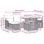 vidaXL 7-dielna záhradná súprava pohoviek s vankúšmi Hnedý poly ratan – Obrázok 12