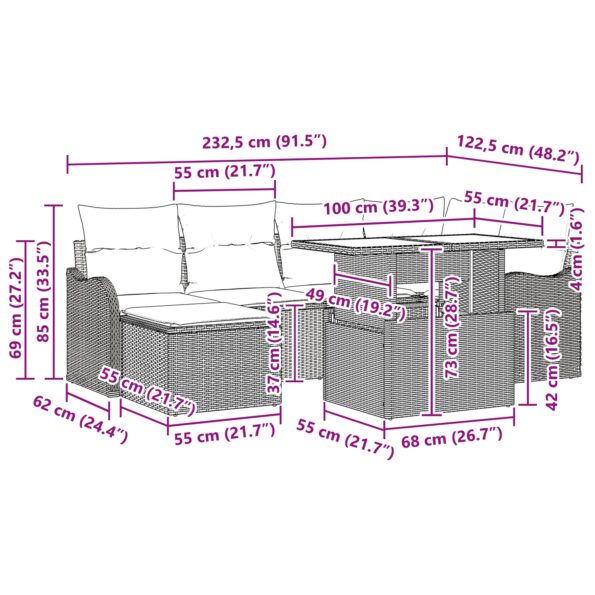 3348495_12.jpg vidaXL 7-dielna súprava záhradného nábytku s vankúšmi sivý poly ratan – Obrázok 12