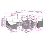 vidaXL 9-dielny záhradný pohovkový set s vankúšmi hnedý polyratan – Obrázok 12