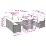 vidaXL súprava záhradných pohoviek s vankúšmi sivý polyratan – Obrázok 11