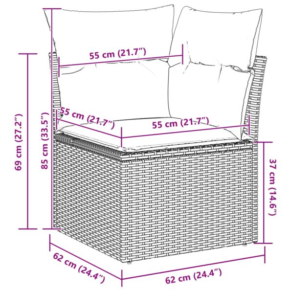 3348528_12.jpg vidaXL 10 Piece Garden Sofa Set with Cushions Light Grey Poly Rattan – Obrázok 12