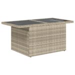vidaXL 10 Piece Garden Sofa Set with Cushions Light Grey Poly Rattan – Obrázok 6