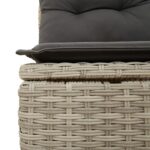 vidaXL 10 Piece Garden Sofa Set with Cushions Light Grey Poly Rattan – Obrázok 9