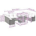 vidaXL 11-dielna záhradná sedačka s vankúšmi čierneho poly ratanu – Obrázok 11