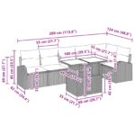 vidaXL 7 kusový záhradný pohovkový set s vankúšmi Béžový Poly ratan – Obrázok 11