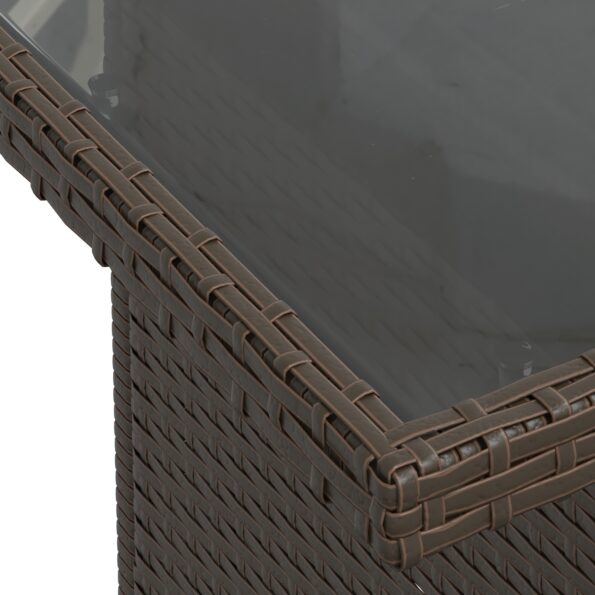 vidaXL Súprava záhradnej sedačky zo 7 kusov s vankúšmi Hnedá Poly Ratan – Obrázok 9