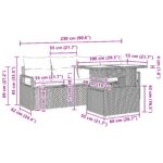 vidaXL 5-dielny záhradný sedací set s vankúšmi Sivý Poly Ratan – Obrázok 10