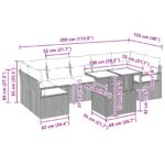 vidaXL Záhradný gauč 8 kusov s vankúšmi Svetlosivý Poly ratan – Obrázok 11