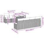 vidaXL 9-dielny zágardený sofa set s vankúšmi Šedý Poly ratan – Obrázok 10