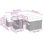 vidaXL 9-dielny záhradný pohovkový set s vankúšmi Čierna Poly ratan – Obrázok 11