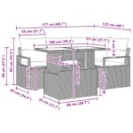 vidaXL 5-dielna súprava s vankúšmi, béžový poly ratan – Obrázok 11