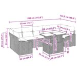 vidaXL 8-dielny záhradný gaučový set s vankúšmi čierny poly ratan – Obrázok 11