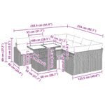 vidaXL 9-dielny súbor záhradných pohoviek s vankúšmi šedý poly ratan – Obrázok 11
