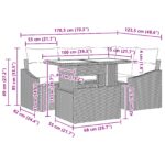 vidaXL 5-dielny záhradný gaučový set s vankúšmi svetlošedého poly ratanu – Obrázok 11