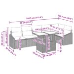 vidaXL Súprava záhradných pohoviek s čiernymi vankúšmi z polyratanu – Obrázok 11