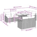 vidaXL 9-dielny set záhradných sedačiek s vankúšmi Svetlo šedý Poly ratan – Obrázok 11