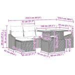 vidaXL 7-dielny záhradný gaučový set s vankúšmi béžový poly ratan – Obrázok 12