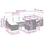 vidaXL 8-dielna záhradná sedačka s vankúšmi svetlošedá poly ratan – Obrázok 12