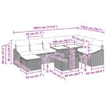 vidaXL 9-dielna súprava záhradného gauča s vankúšmi svetlošedého poly ratanu – Obrázok 12