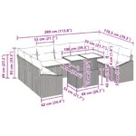 vidaXL 10-dielna súprava záhradnej pohovky s vankúšmi béžová poly ratan – Obrázok 11