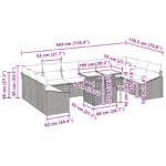 vidaXL 11-dielny záhradný gauč set s vankúšmi hnedej poly ratanu – Obrázok 11