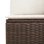 vidaXL 11-dielny záhradný gauč set s vankúšmi hnedej poly ratanu – Obrázok 9