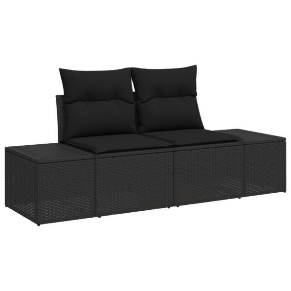 3349089_4.jpg vidaXL 5-dielny záhradný sedací set s vankúšmi čierny poly ratan – Obrázok 4
