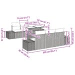 vidaXL 7-dielna záhradná súprava pohoviek s vankúšmi Hnedá Poly Ratan – Obrázok 10