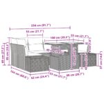 vidaXL 7-dielny záhradný sedací set s vankúšmi Béžový Poly Ratan – Obrázok 11