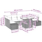 vidaXL 8-dielny záhradný pohovkový set s vankúšmi, svetlo šedý poly ratan – Obrázok 11